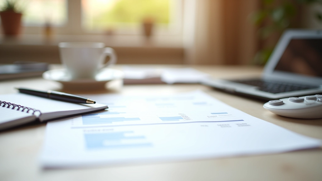 Organized budget planning workspace with financial tools